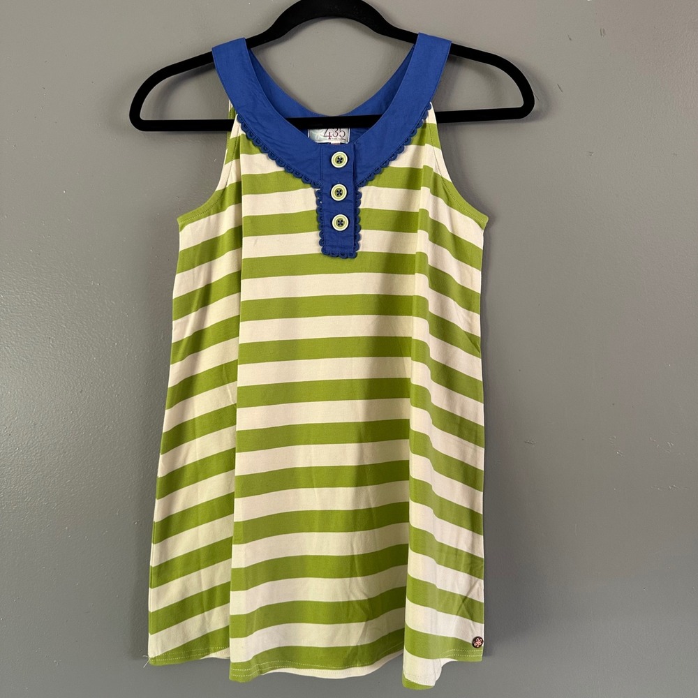 Matilda Jane 435 Trampolining Loose Fit V-Neck Tank Top | Green + Cream